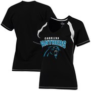 Add Carolina Panthers Majestic Women's Plus Size Game Day V-Neck T-Shirt - Black To Your NFL Collection