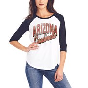 Add Arizona Cardinals Women's Play Action Vintage 3/4-Sleeve Raglan T-Shirt - White/Black To Your NFL Collection