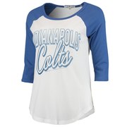 Add Indianapolis Colts Women's Play Action Vintage 3/4-Sleeve Raglan T-Shirt - White/Royal To Your NFL Collection