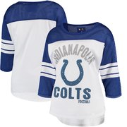 Add Indianapolis Colts G-III 4Her by Carl Banks Women's First Team Three-Quarter Sleeve Mesh T-Shirt - White/Royal To Your NFL Collection