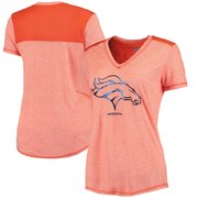 Add Denver Broncos Majestic Women's Bright Lights V-Neck T-Shirt - Orange To Your NFL Collection