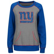 Add New York Giants Majestic Women's Overtime Queen Crew Neck Sweatshirt - Gray/Royal To Your NFL Collection