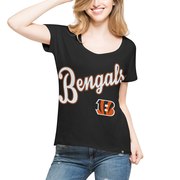 Add Cincinnati Bengals '47 Women's Flair Roundoff T-Shirt - Black To Your NFL Collection