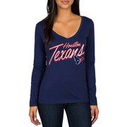 Add Houston Texans Women's Scrimmage 1-Hit V-Neck T-Shirt - Navy To Your NFL Collection