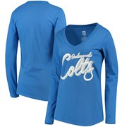 Add Indianapolis Colts Women's Scrimmage 1-Hit V-Neck T-Shirt - Royal To Your NFL Collection