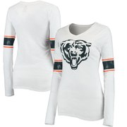 Add Chicago Bears Juniors Team Leader V-Neck Long Sleeve T-Shirt - White To Your NFL Collection