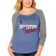 Add Houston Texans Soft as a Grape Women's Plus Size Color Block Long Sleeve Raglan T-Shirt - Navy/Heathered Gray To Your NFL Collection