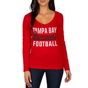 Add Tampa Bay Buccaneers Women's Blitz 2 Hit Long Sleeve V-Neck T-Shirt - Red To Your NFL Collection