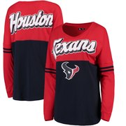 Add Houston Texans 5th & Ocean by New Era Women's Athletic Varsity Long Sleeve T-Shirt - Red/Navy To Your NFL Collection