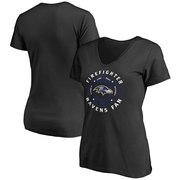 Add Baltimore Ravens NFL Pro Line Women's Firefighter V-Neck T-Shirt - Black To Your NFL Collection