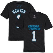 Add Cam Newton Carolina Panthers Girl's Youth Tri-Blend Mainliner V-Neck Name & Number T-Shirt - Black To Your NFL Collection