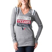 Add Houston Texans 5th & Ocean by New Era Women's Block Letter Tri-Blend Long Sleeve V-Neck T-Shirt - Heathered Gray To Your NFL Collection