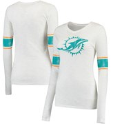 Add Miami Dolphins Juniors Team Leader V-Neck Long Sleeve T-Shirt - White To Your NFL Collection