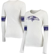 Add Baltimore Ravens Juniors Team Leader V-Neck Long Sleeve T-Shirt - White To Your NFL Collection