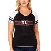 Add New York Giants Soft as a Grape Women's Plus Size Multicount Sleeve Stripe V-Neck T-Shirt - Black/White To Your NFL Collection