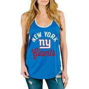 Add New York Giants Junk Food Women's Goal Line 1-Hit Ringer Tank Top - Royal To Your NFL Collection