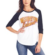 Add Washington Redskins Women's Play Action Vintage 3/4-Sleeve Raglan T-Shirt - White/Black To Your NFL Collection