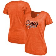 Add Cincinnati Bengals NFL Pro Line Women's Hometown Collection Tri-Blend V-Neck T-Shirt - Heathered Orange To Your NFL Collection