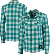 Add Miami Dolphins Levi's Women's Barstow Western Button-Up Long Sleeve Shirt - Aqua To Your NFL Collection