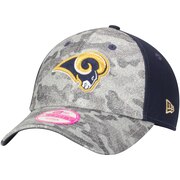 Add Los Angeles Rams New Era Women's Glamo Camo 9FORTY Adjustable Hat - Gray/Navy To Your NFL Collection