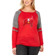 Add Tampa Bay Buccaneers Soft as a Grape Women's Plus Size Mix Fabric Long Sleeve T-Shirt - Red To Your NFL Collection