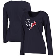 Add Houston Texans NFL Pro Line Women's Plus Size Primary Logo Long Sleeve T-Shirt - Navy To Your NFL Collection