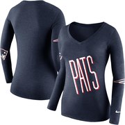 Add New England Patriots Nike Women's Champ Drive 2 Long Sleeve T-Shirt - Navy To Your NFL Collection