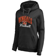 Order Cincinnati Bengals NFL Pro Line Women's Victory Script Pullover Hoodie - Black at low prices.