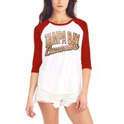 Add Tampa Bay Buccaneers Women's Play Action Vintage 3/4-Sleeve Raglan T-Shirt - White/Red To Your NFL Collection