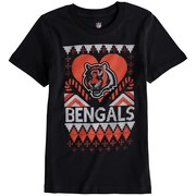 Add Cincinnati Bengals Girl's Youth Candy Cane Love T-Shirt - Black To Your NFL Collection