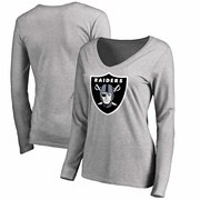 Add Oakland Raiders NFL Pro Line Women's Primary Logo Long Sleeve T-Shirt - Heathered Gray To Your NFL Collection