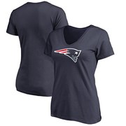 Order New England Patriots NFL Pro Line Women's Plus Size Primary Logo V-Neck T-Shirt - Navy at low prices.