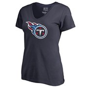 Add Tennessee Titans NFL Pro Line by Fanatics Branded Women's #1 Mom V-Neck T-Shirt - Navy To Your NFL Collection