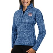 Add New York Giants Antigua Women's Fortune Half-Zip Sweater - Heather Royal To Your NFL Collection