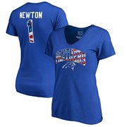 Add Cam Newton Carolina Panthers NFL Pro Line by Fanatics Branded Women's Banner Wave Name & Number T-Shirt - Royal To Your NFL Collection