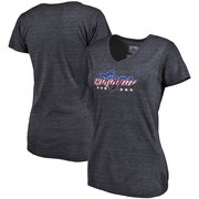 Add Detroit Lions NFL Pro Line by Fanatics Branded Women's Spangled Script Tri-Blend T-Shirt - Navy To Your NFL Collection