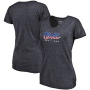 Add Indianapolis Colts NFL Pro Line by Fanatics Branded Women's Spangled Script Tri-Blend T-Shirt - Navy To Your NFL Collection