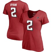 Add Matt Ryan Atlanta Falcons NFL Pro Line by Fanatics Branded Women's Authentic Stack Name & Number V-Neck T-Shirt - Red To Your NFL Collection