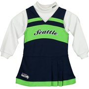 Add Seattle Seahawks Girls Infant Cheer Jumper Dress - Navy To Your NFL Collection