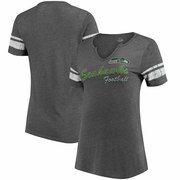 Add Seattle Seahawks Majestic Women's Game Tradition Tri-Blend V-Neck T-Shirt - Heathered Gray To Your NFL Collection