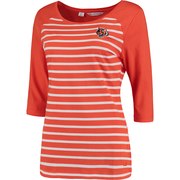 Add Cincinnati Bengals Cutter & Buck Women's Revel Stripe Three-Quarter Sleeve T-Shirt - Orange To Your NFL Collection