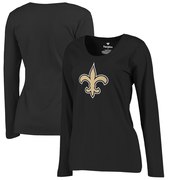 Add New Orleans Saints NFL Pro Line by Fanatics Branded Women's Primary Logo Plus-Size Long-Sleeve T-Shirt - Black To Your NFL Collection