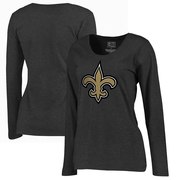 Add New Orleans Saints NFL Pro Line by Fanatics Branded Women's Primary Logo Plus-Size Long-Sleeve T-Shirt - Heathered Gray To Your NFL Collection