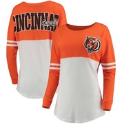 Add Cincinnati Bengals 5th & Ocean by New Era Women's Team Logo Athletic Varsity Long Sleeve T-Shirt - Orange/White To Your NFL Collection