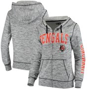 Add Cincinnati Bengals 5th & Ocean by New Era Women's Athletic Space Dye Full-Zip Hoodie - Heathered Black To Your NFL Collection