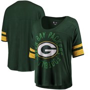 Add Green Bay Packers 5th & Ocean by New Era Women's Novelty Dolman Sleeve Scoop Neck T-Shirt - Green To Your NFL Collection