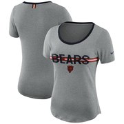 Add Chicago Bears Nike Women's Strike Slub T-Shirt - Heathered Gray To Your NFL Collection