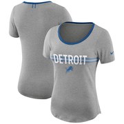 Add Detroit Lions Nike Women's Strike Slub T-Shirt - Heathered Gray To Your NFL Collection