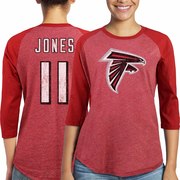 Add Julio Jones Atlanta Falcons Majestic Women's Player Name & Number Tri-Blend Three-Quarter Sleeve T-Shirt - Red To Your NFL Collection