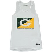 Order Green Bay Packers Under Armour Girls Youth Split Logo Tank Top - White at low prices.